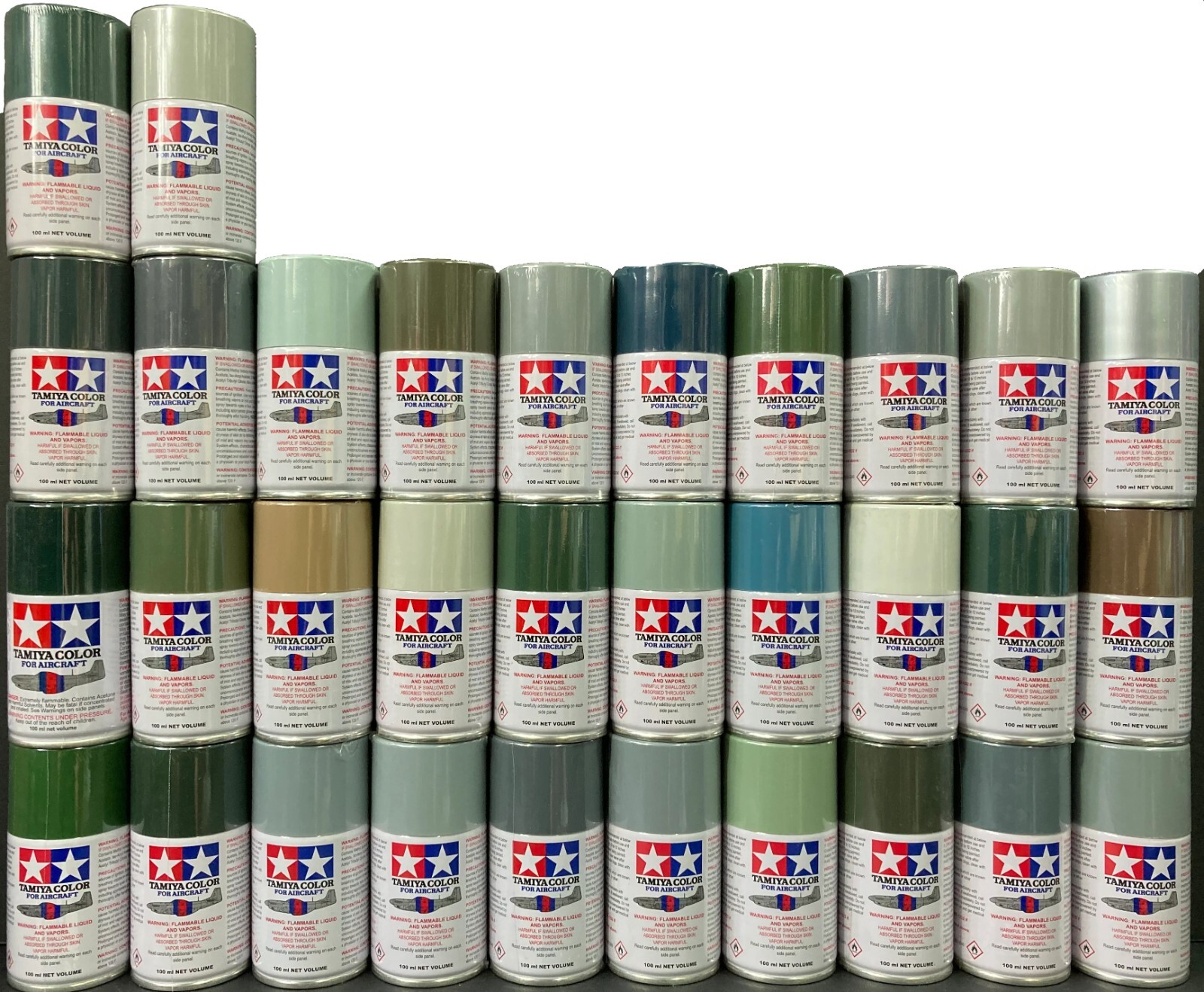 Tamiya AS-1 – AS-31 Spray Paint Can 3.35 oz. (100ml) WWII to Modern Aircraft