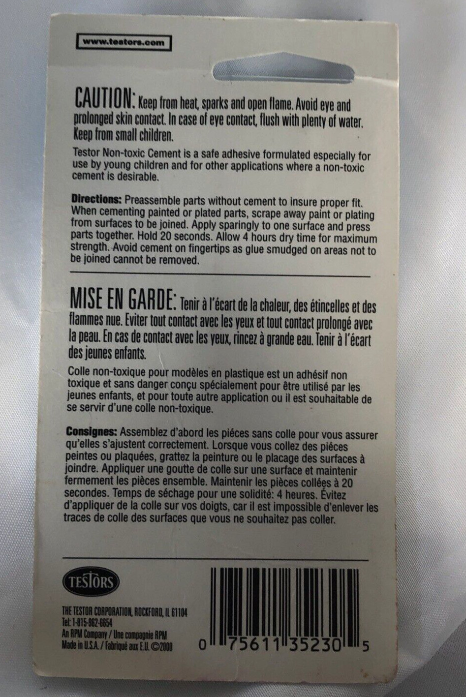 Testors 3523C Non-Toxic Adhesive Cement for Plastic Models 5/8 oz. Hobbies