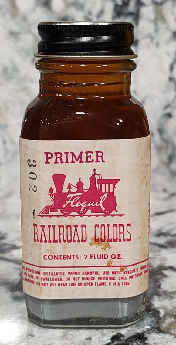 FLOQUIL RAILROAD COLORS PAINT – 2oz 2 OUNCE – PRIMER – FROM 1970!