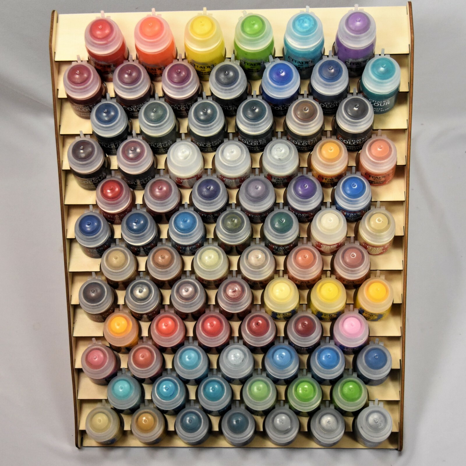 78 BOTTLE CITADEL PAINT RACK USA TYPHOON © HOBBY MINIATURE STORAGE WOODEN