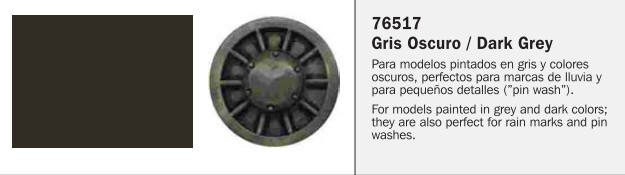Vallejo Paint 76517 Dark Grey Model Wash Weathering Effect Paint – 35 ml Bottle