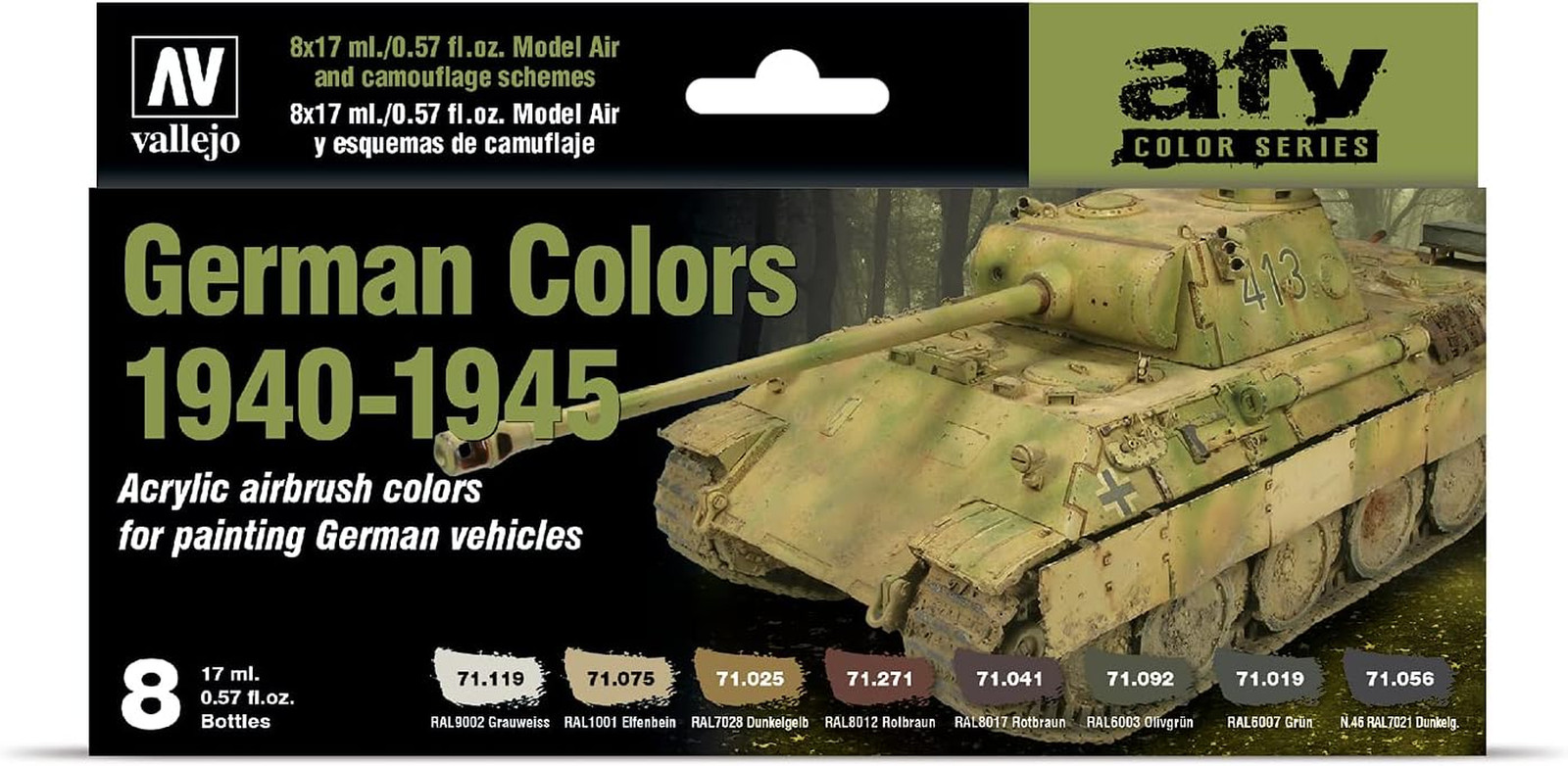 – German Colors 1940-1945 Acrylic Paint Set | Model Air | AFV Color Series Kit f