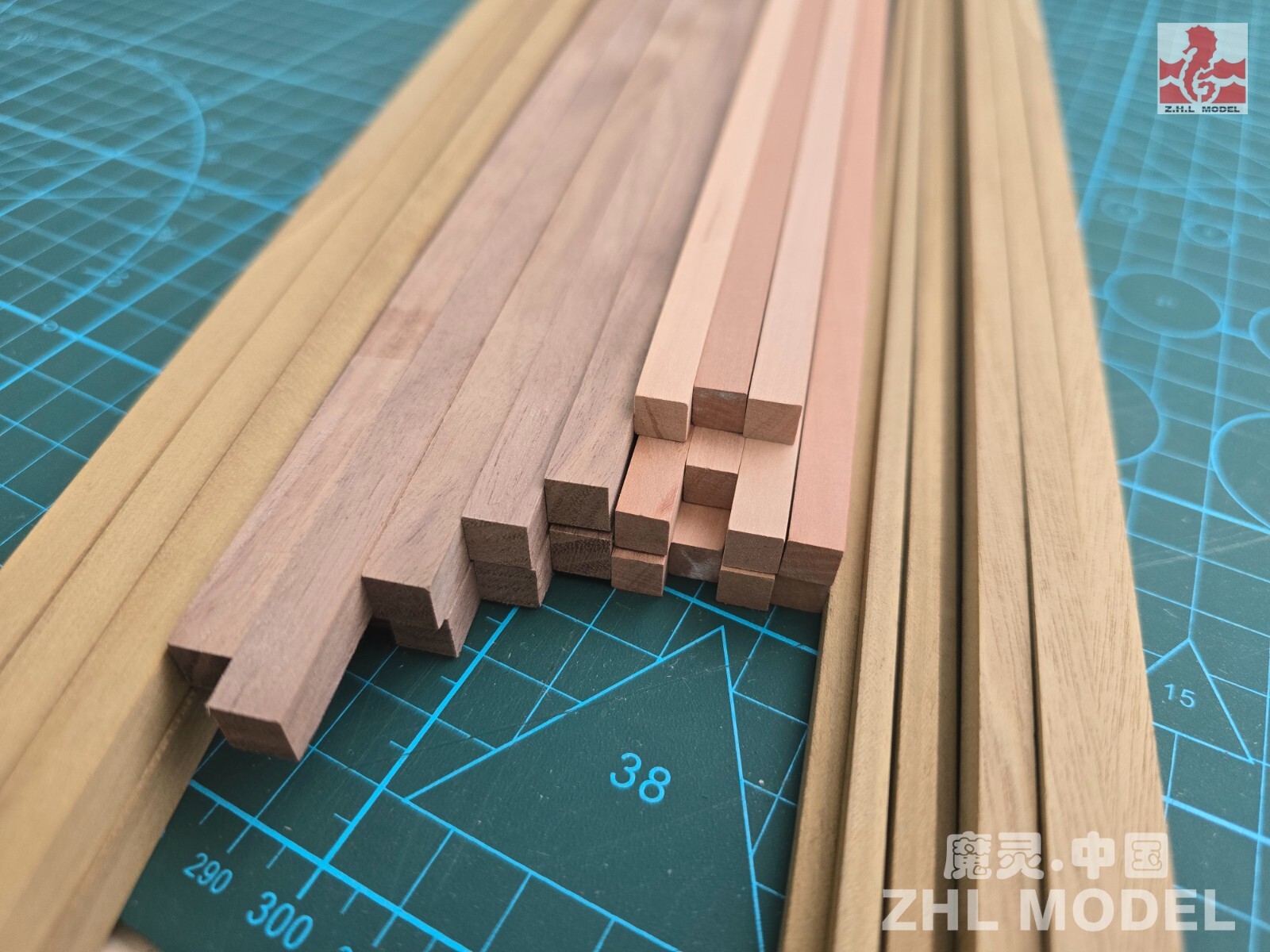 Wooden Square Batten strip for model boat for ship model fitting 5 Pcs/set