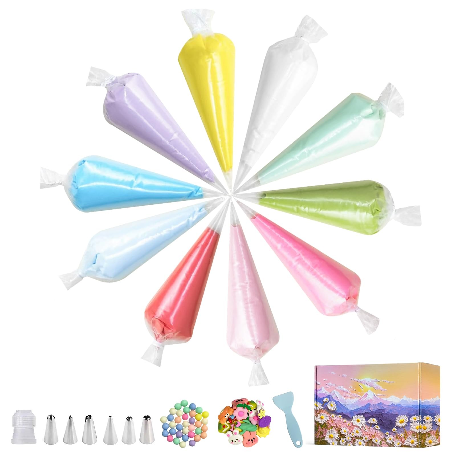 10 Colors 3.5 Oz Decoden Cream Kit, Fake Whipped Cream Glue Clay, Decoden Cas…