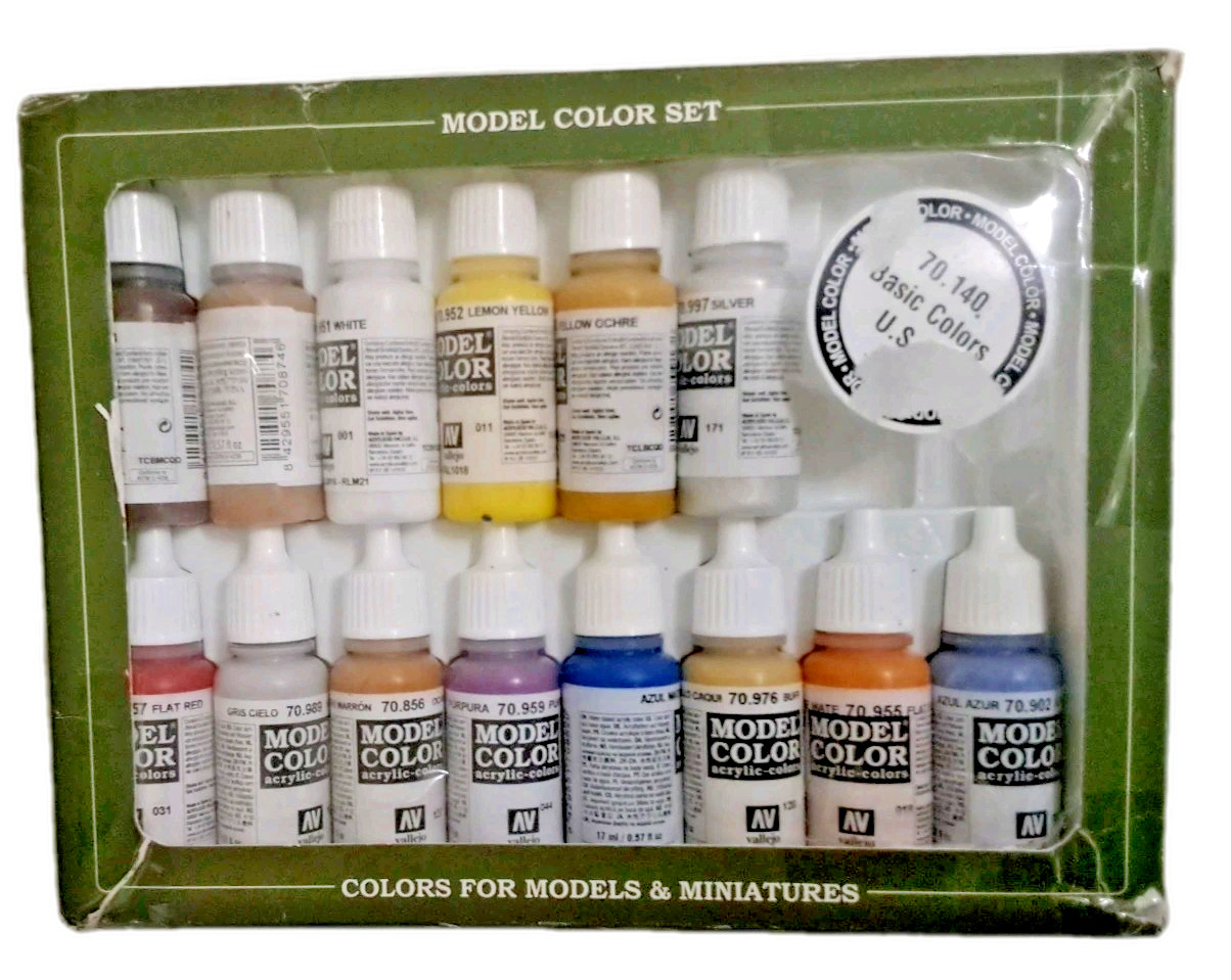 Vallejo 70140 Basic Colors USA Set of 14 (2 Missing) Acrylic Paint Open Unused