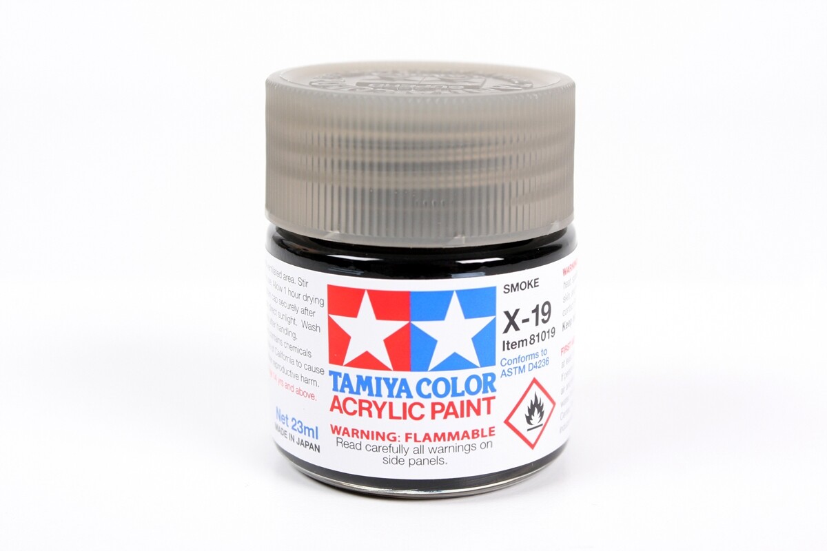 Tamiya 81019 X-19 Smoke Acrylic Paint 23ml Large Bottle – US