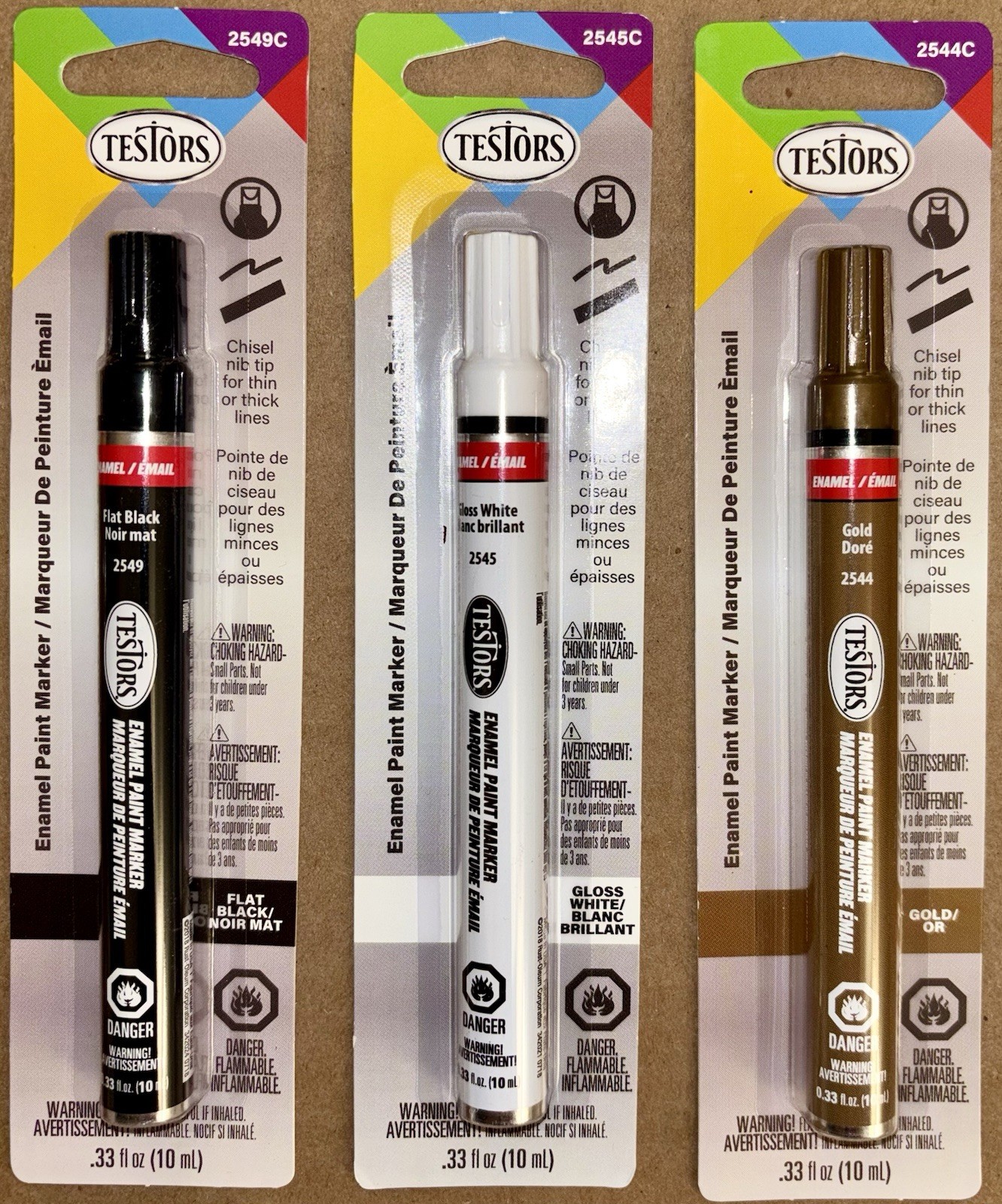 Testors Enamel 9 Color Paint Markers Set Models Wood Glass Stone NEW Rust-Oleum