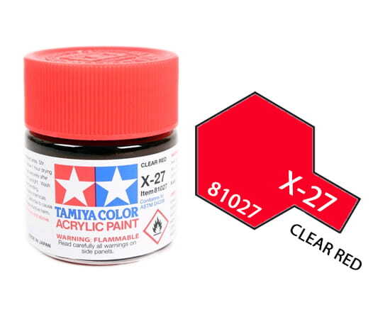 Tamiya Acrylic Paint 81027 X-27 Clear Red 23ml [CLEAR]