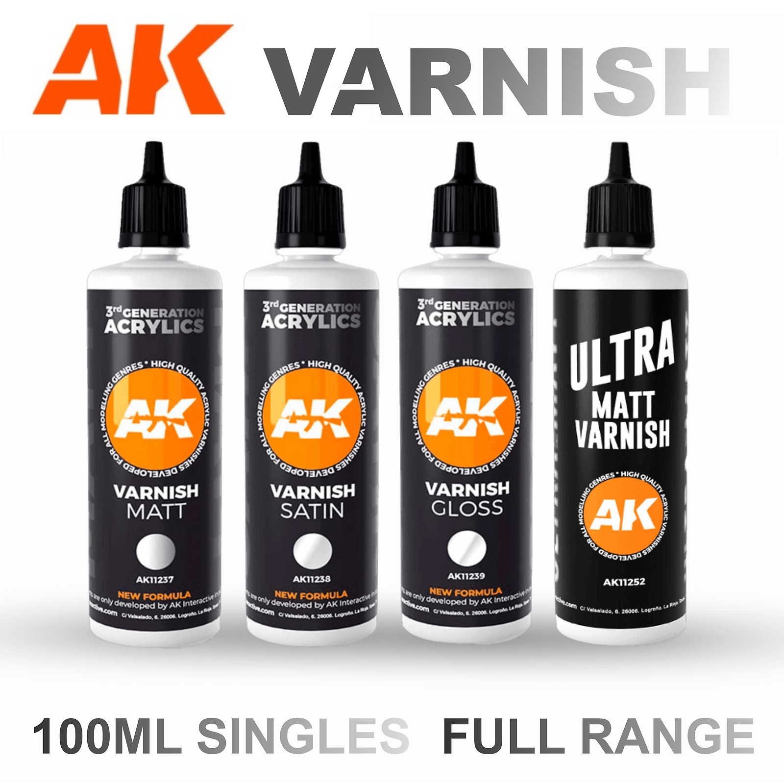 AK Interactive: Varnish Range – 100ml – * Top Quality * Acrylic