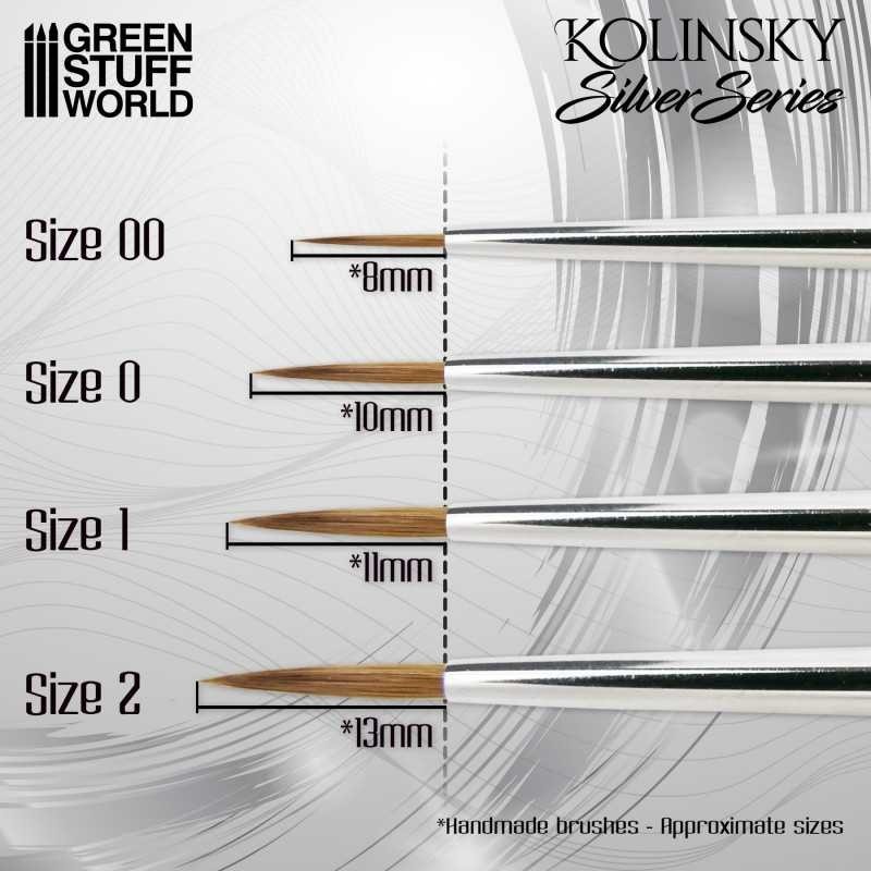 Green Stuff World: KOLINSKY Brushes – SILVER SERIES – Singles 4 Brush Sizes