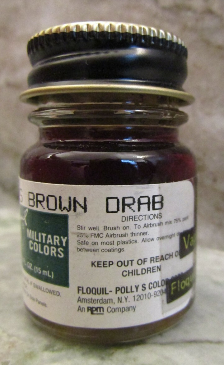 FLOQUIL ENAMEL MODEL HOBBY PAINT – MILITARY COLORS .5 oz OUNCE – US BROWN DRAB