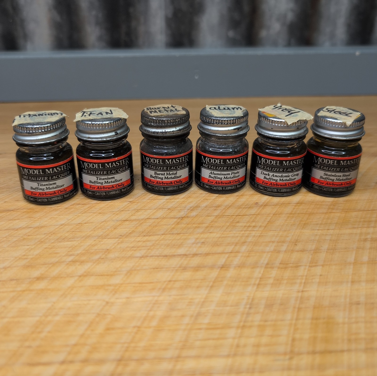 Testors Model Master Metalizer Lacquer Hobby Paint Lot of 6 Bottles .5 fl oz
