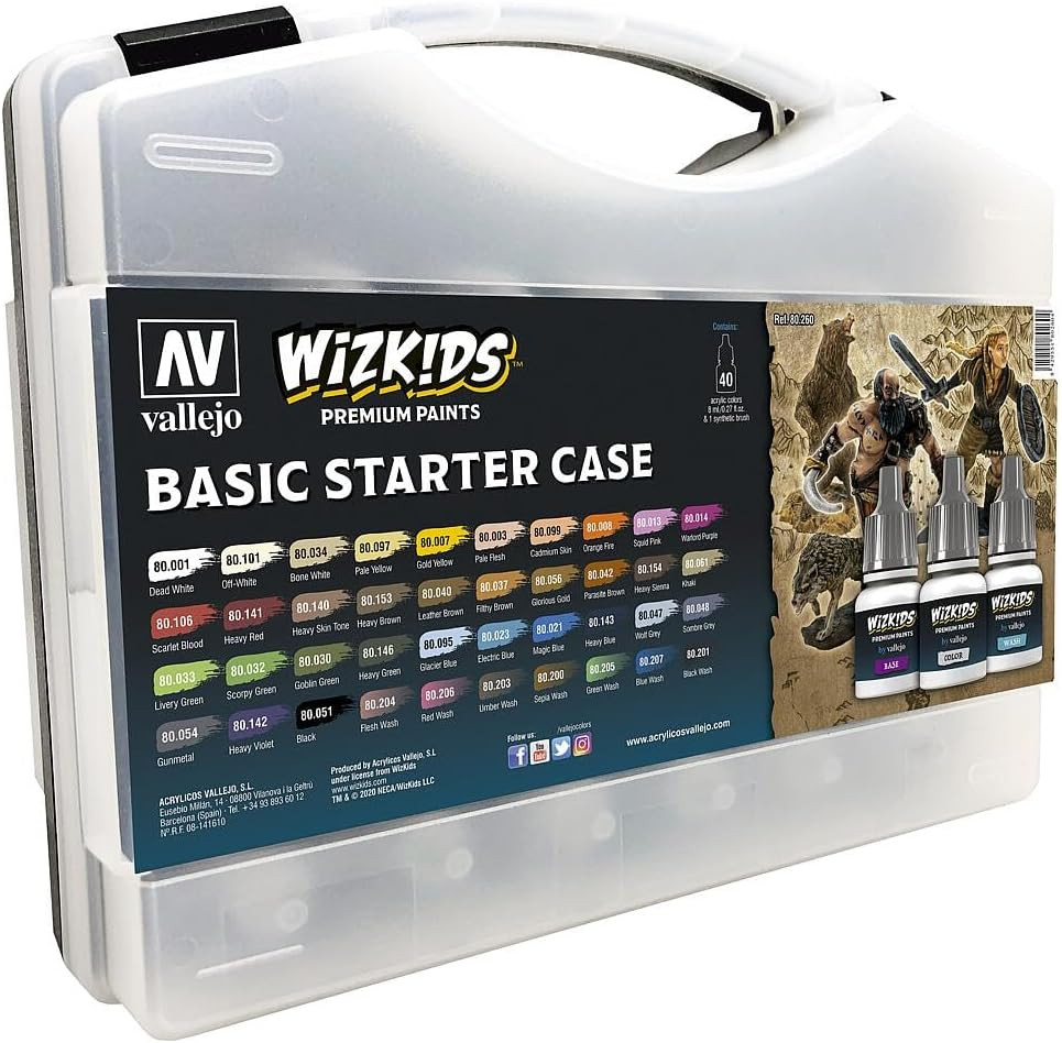Acrylicos Wizkids Premium Paint Basic Starter Case 40 Piece Set