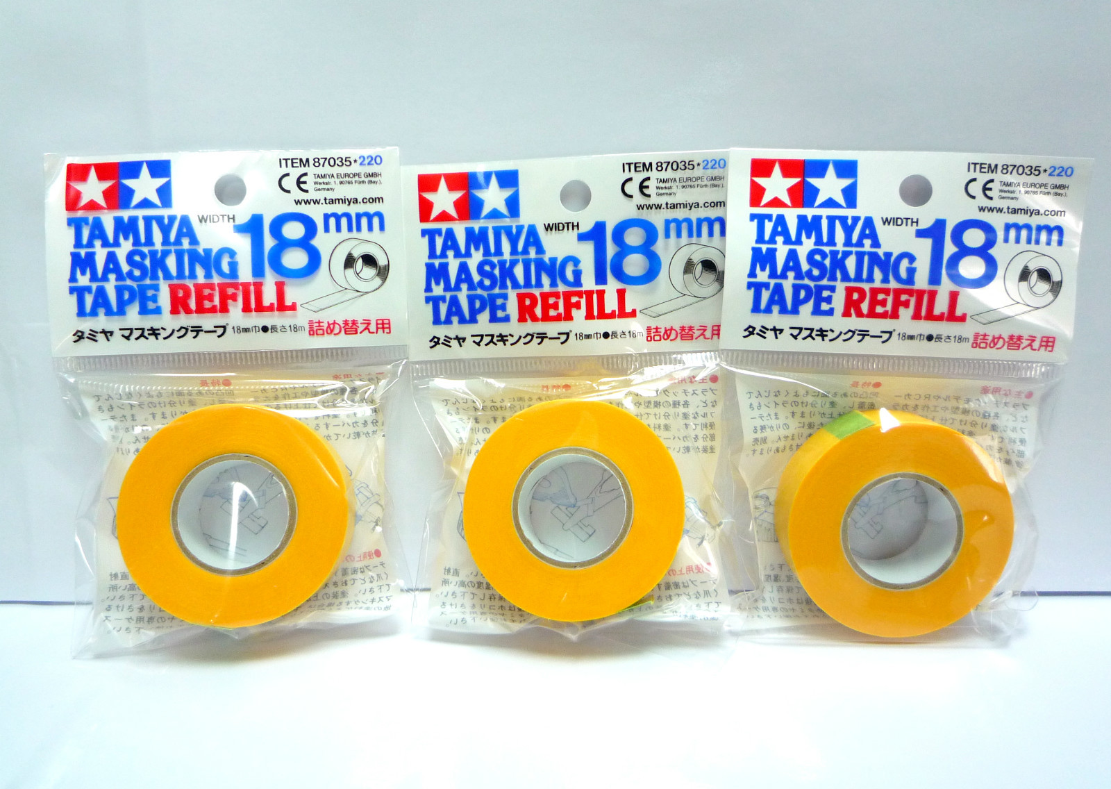 TAMIYA Masking Tape Refill 18mm / 87035 / 3 packs / Made in Japan
