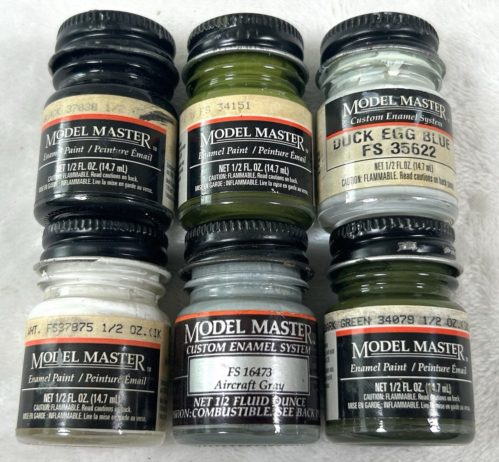 Model Master Enamel Paint Lot of 6 WWII RAF Duck Egg Blue Interior Green Set #16