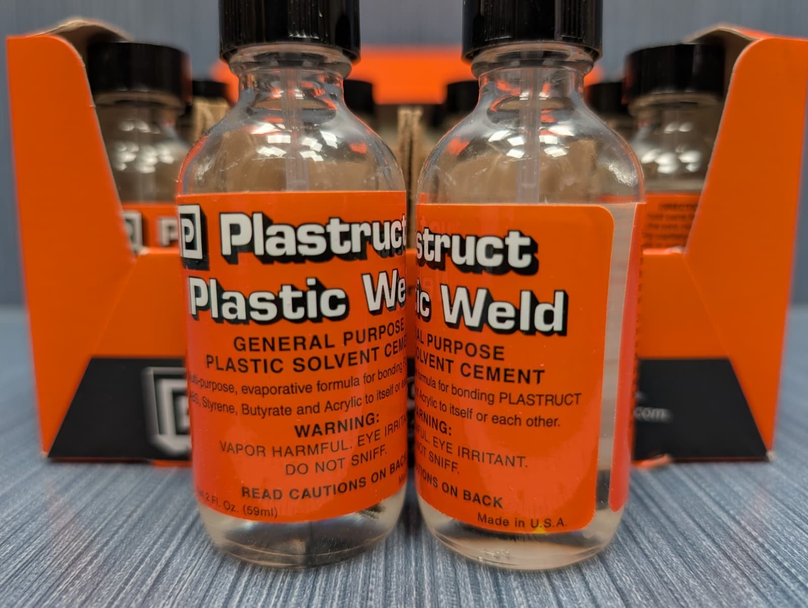 12 Pack of Plastruct 2oz. Bottle Plastic Weld