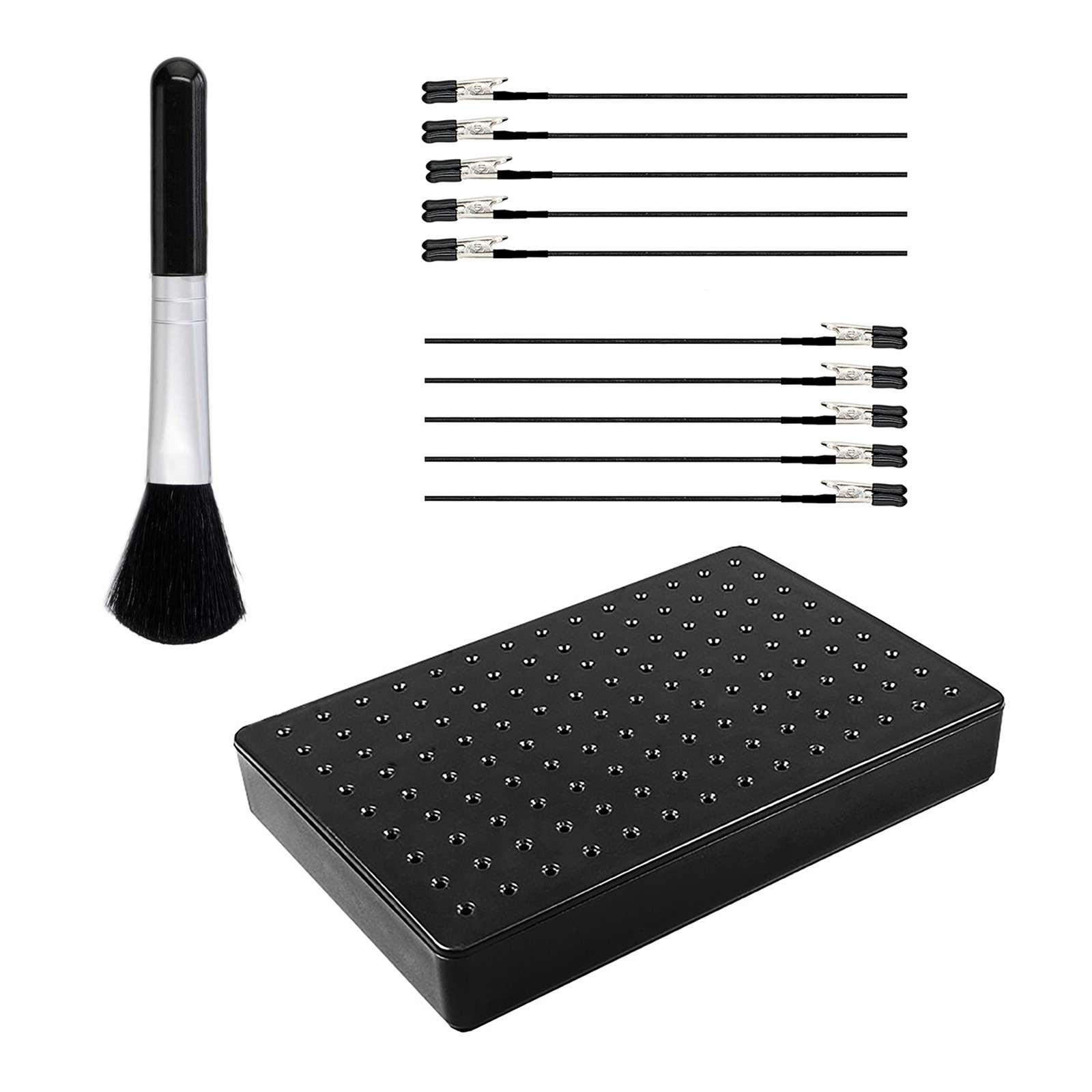 1 PC Plastic Stand Base W/ 10PCS Black Metal Model Painting Alligator Clip