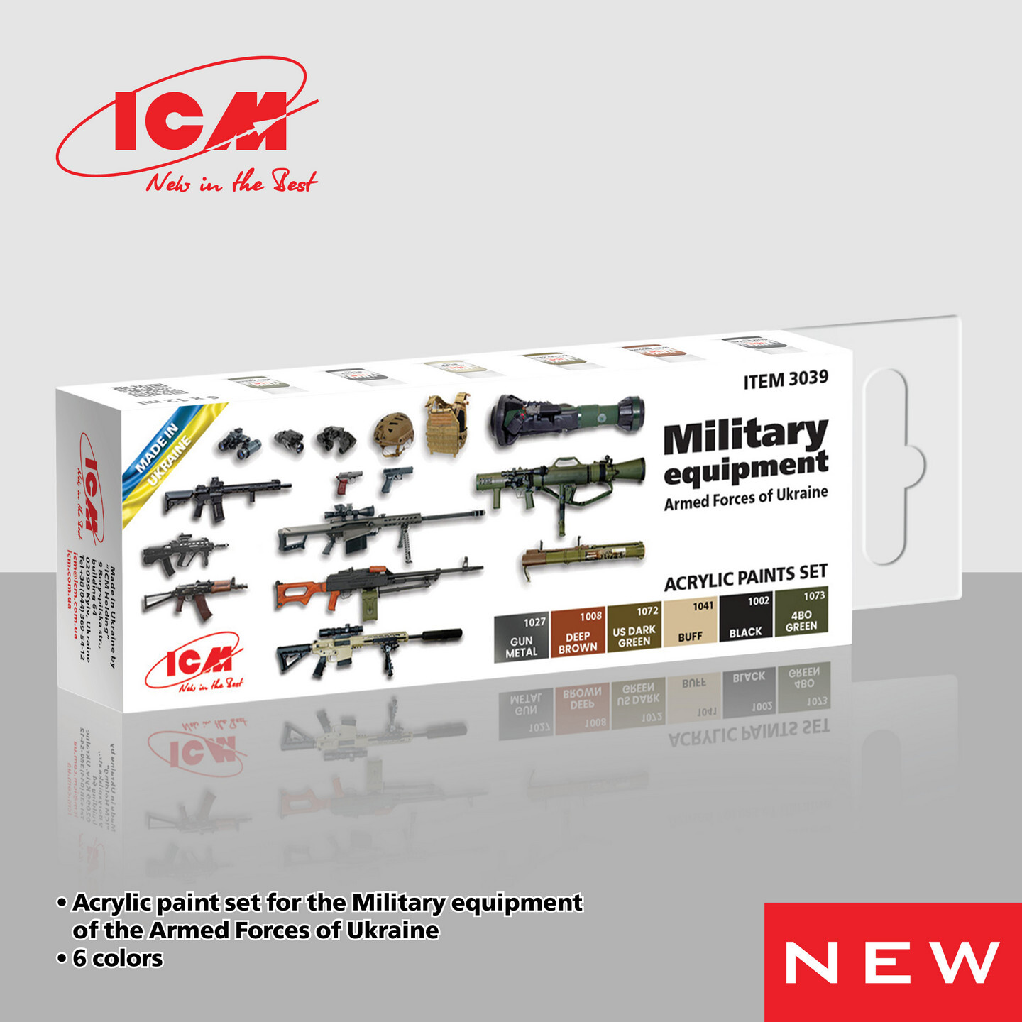 ICM 3039 – Acrylic paint set for Military equipment of Armed Forces of Ukraine