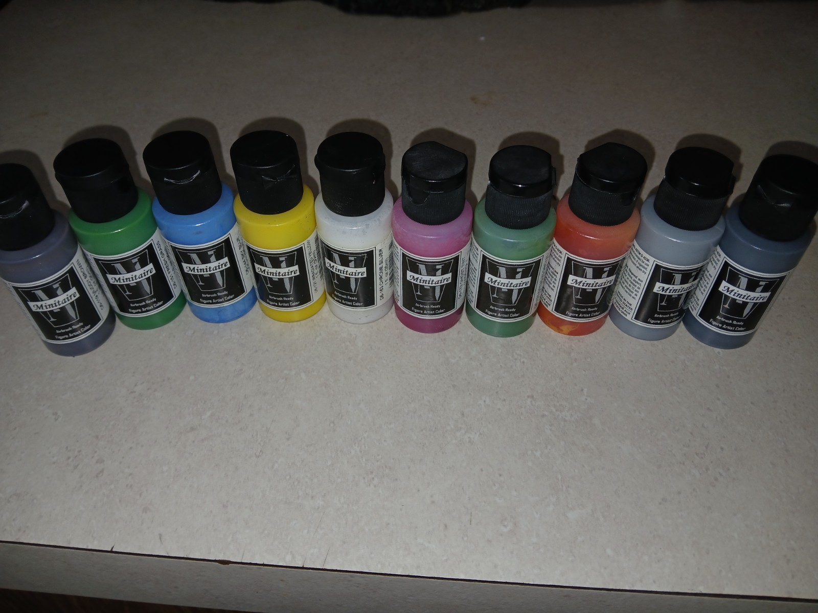 LOT OF 10 Miniature Paints -Minitaire Badger Paint Company