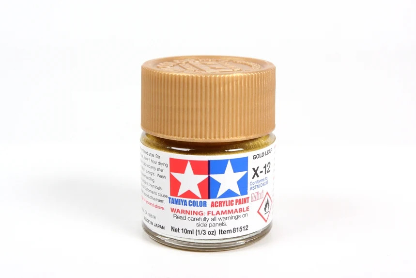 Tamiya Acrylic 10ml Mini 81512 X-12 Gold Leaf