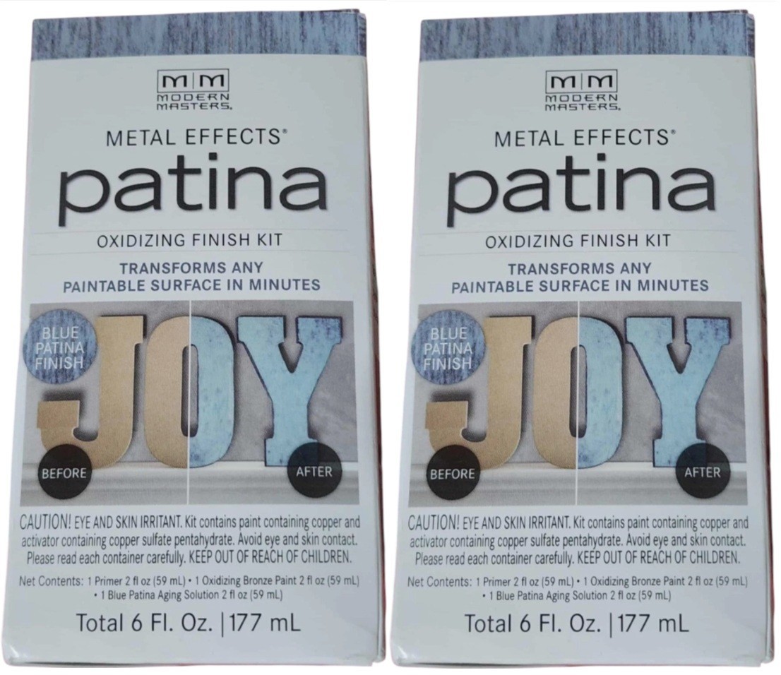 2 Modern Masters Metal Effects Patina Kit Blue New 306291 For Crafts Painting