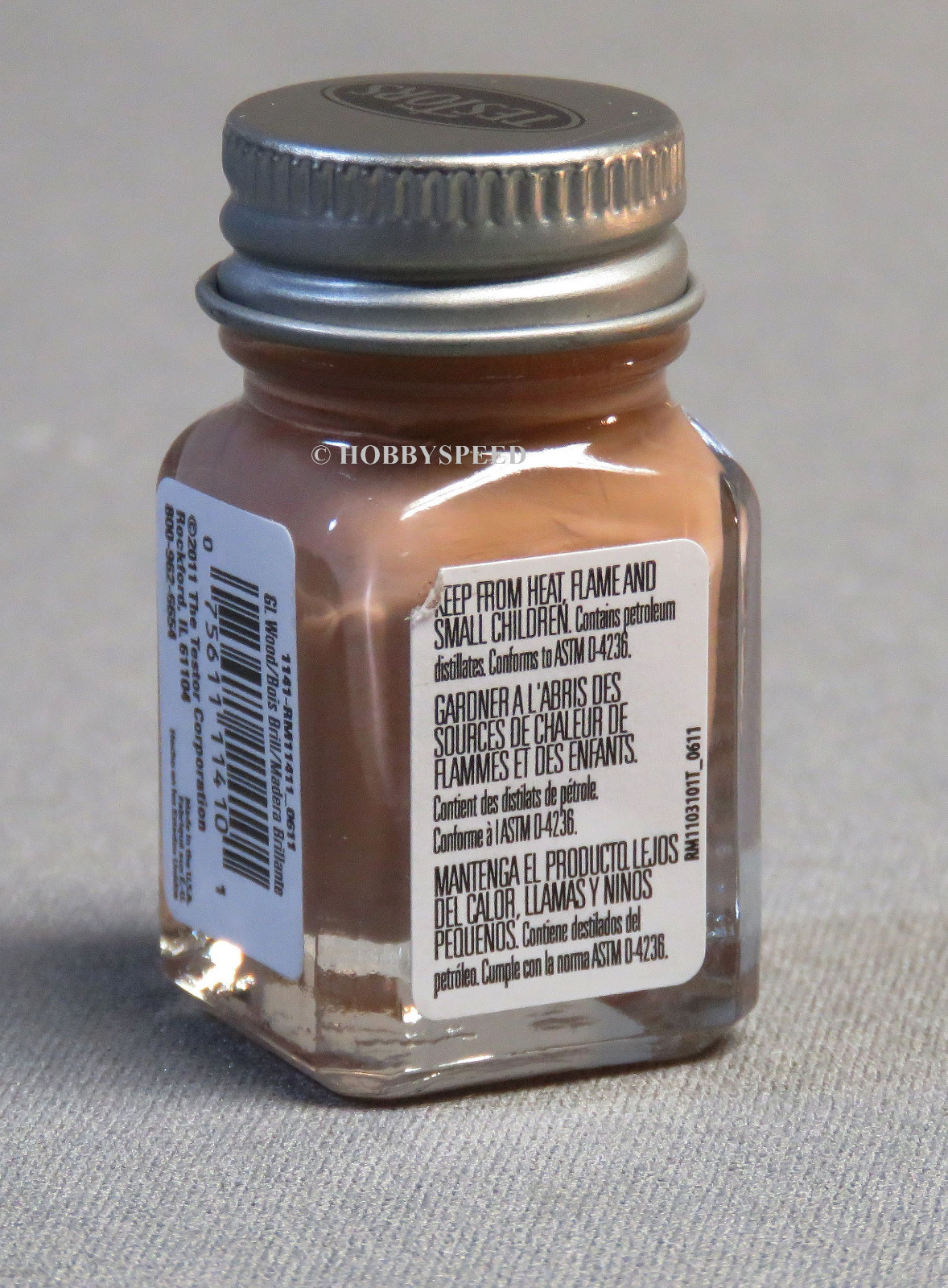 TESTORS PAINT GLOSSY NATURAL WOOD ENAMEL 1/4oz JAR plastic model car TES1141
