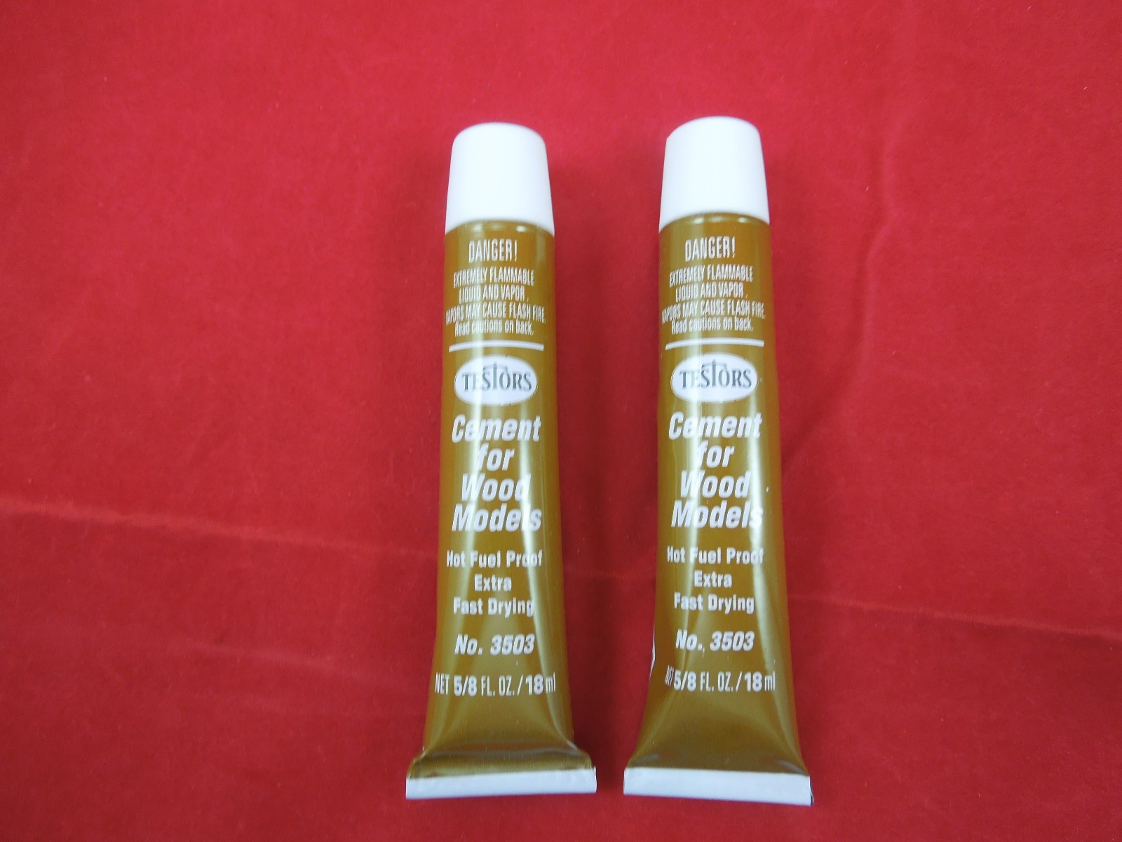 2 TESTORS FAST DRYING CEMENT FOR WOOD MODELS 5/8 OZ TUBE TUBES 3503 TES-3503