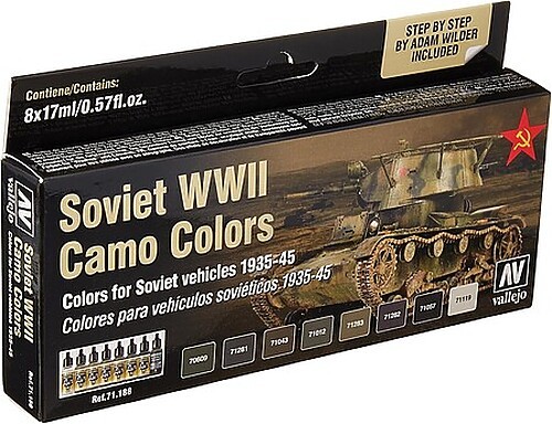 Vallejo Soviet AFC WWII Camo Colors Model Air Paint Set (8 Colors) – Hobby and