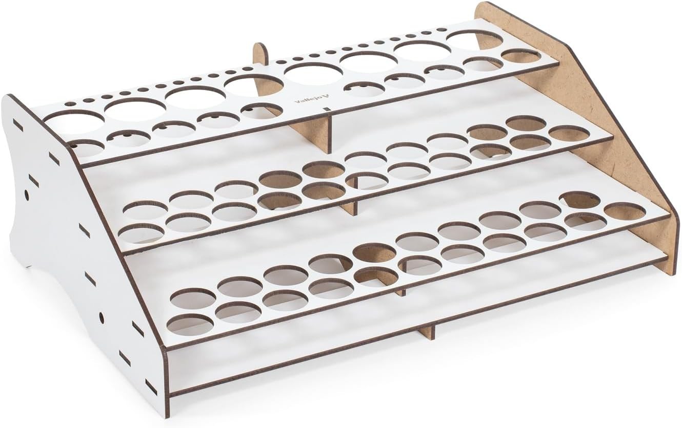 Versatile Front Paint Organizer for Scale Models | 52 Bottles & Brushes Included
