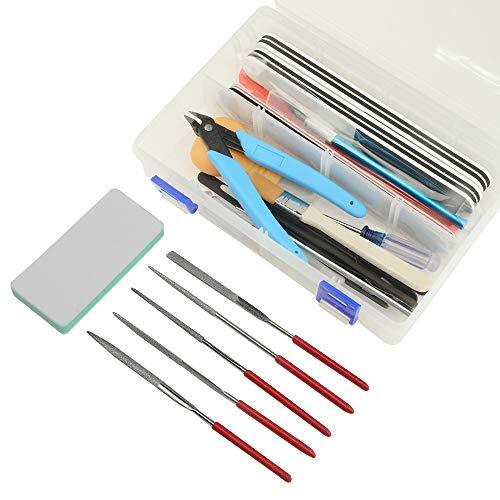 28 PCS Modeler Basic Tools Craft Set, Plastic Box Hobby Model Assemble Building