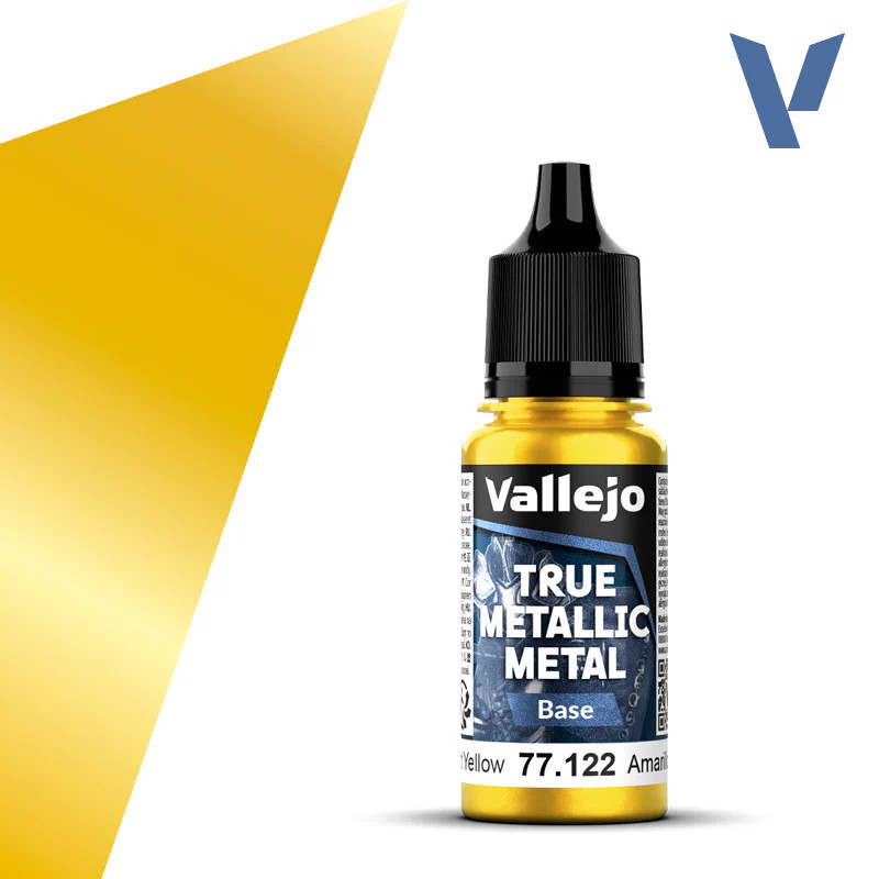 Vallejo True Metallic 77.122 Radiant Yellow Base 18ml