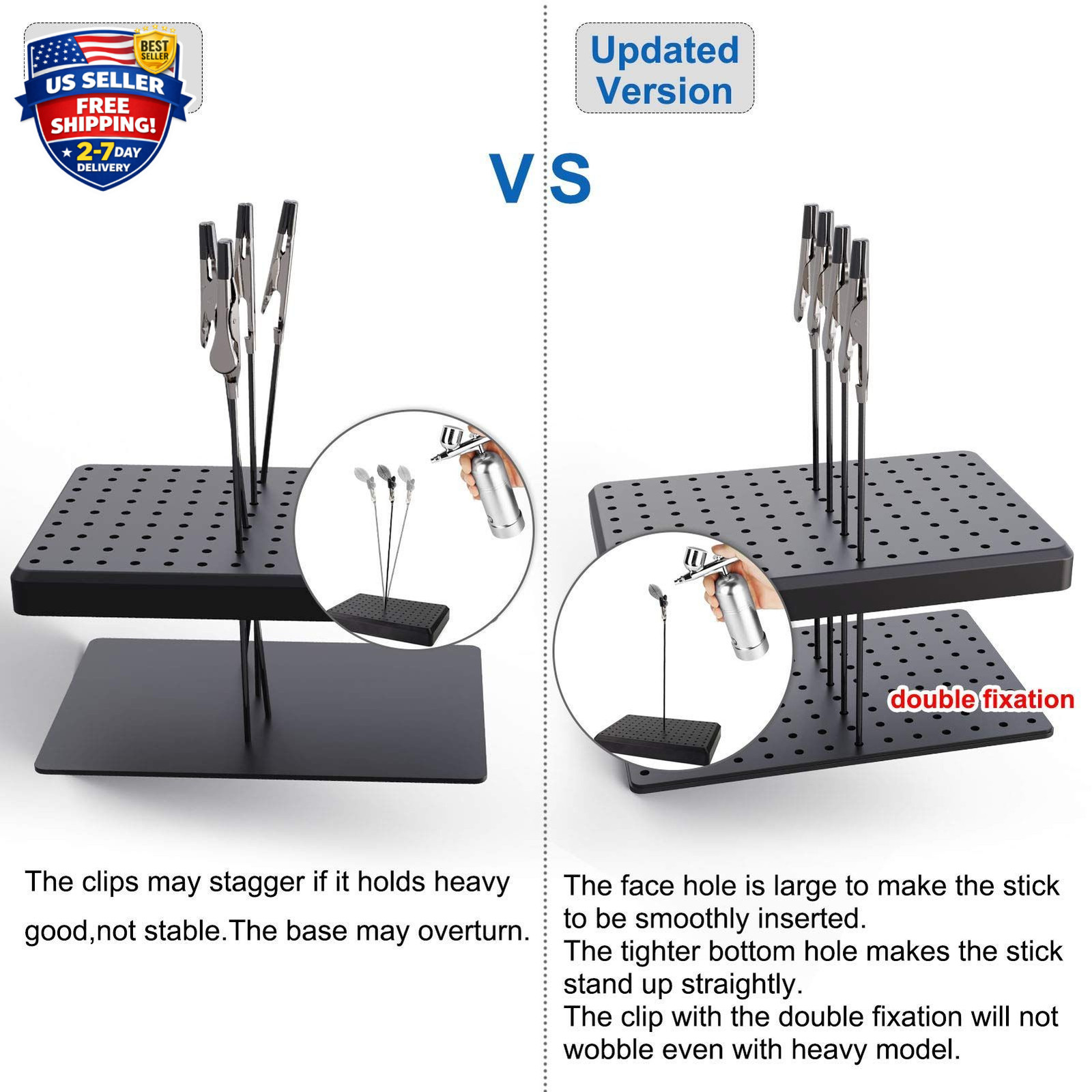 1PC Painting Stand Base and 20PCS Alligator Clip Stick Set Modeling Tools for Ai