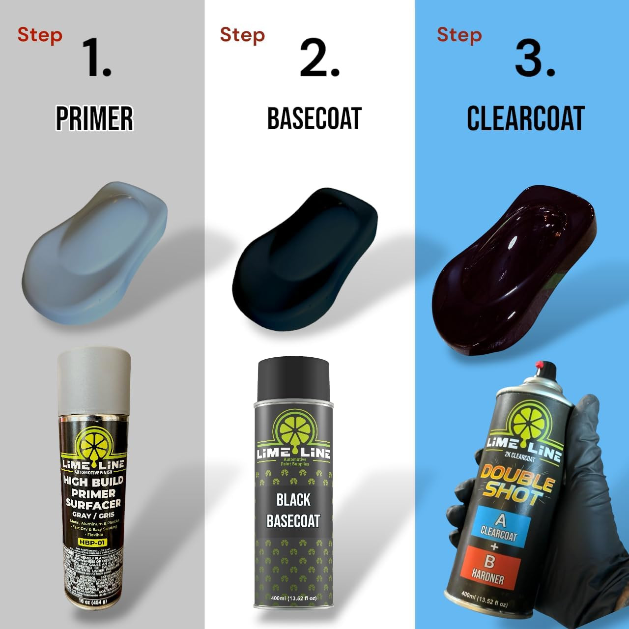 High Gloss 2K Clearcoat Spray/Aerosol Can Automotive 2 Part Professional Finish