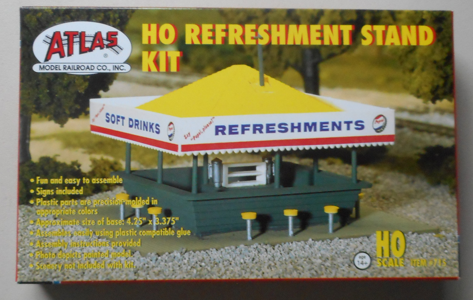 REFRESHMENT STAND KIT HO SCALE ATLAS LAYOUT DIORAMA 715