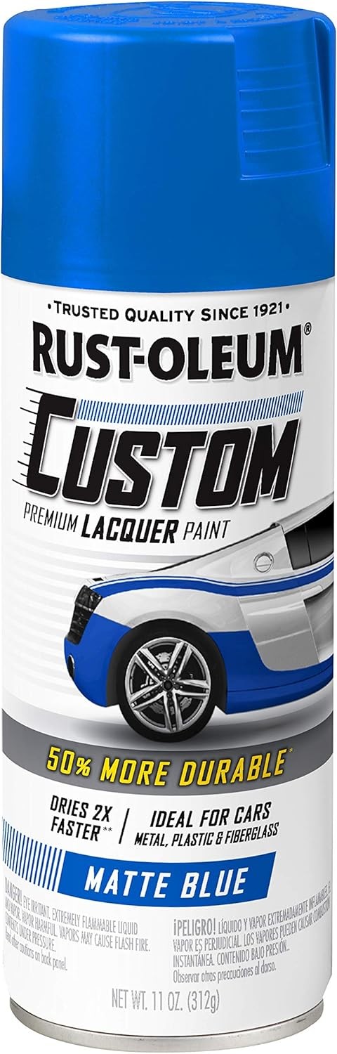 Rust-Oleum 311485 Automotive Custom Lacquer 11 Ounce (Pack of 1), Matte Blue