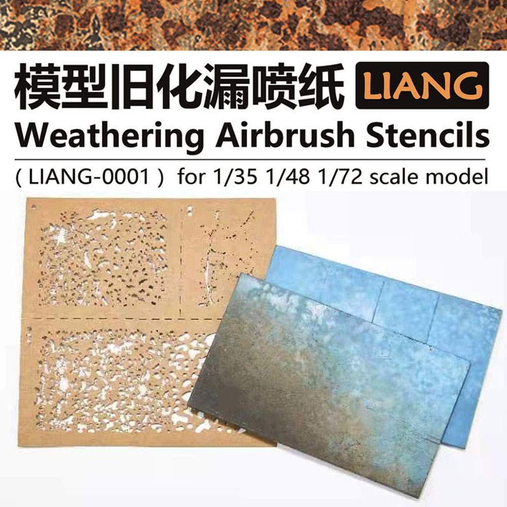 1Set DIY Decoration Weathering Airbrush Stencils Tools for 1/35 1/48 1/72 Scale