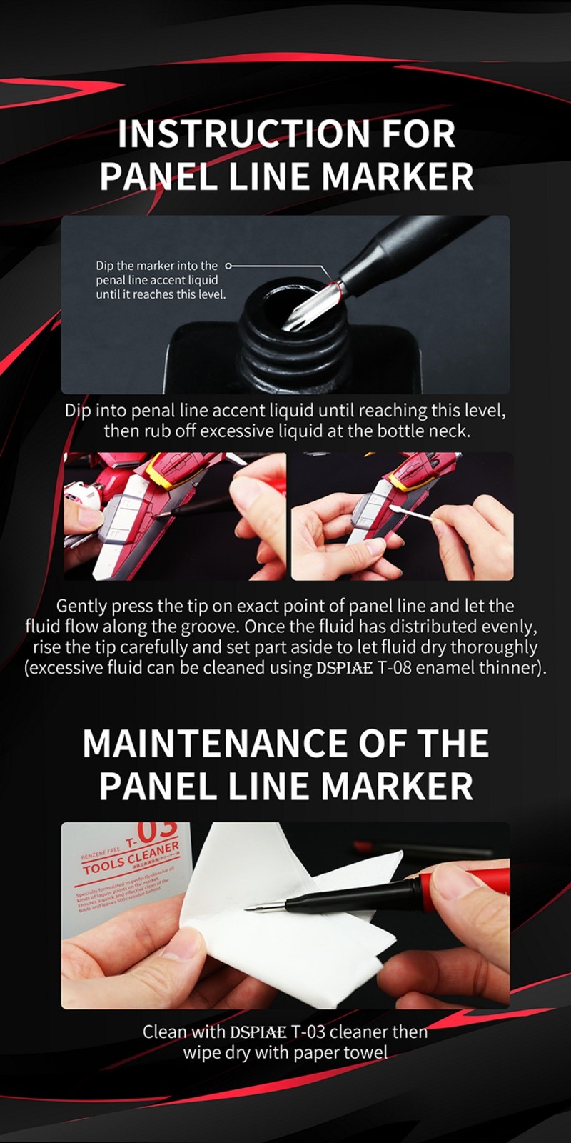 DSPIAE: Panel Line Pen – Phoenix Plume – PT-PL – Liner Marker