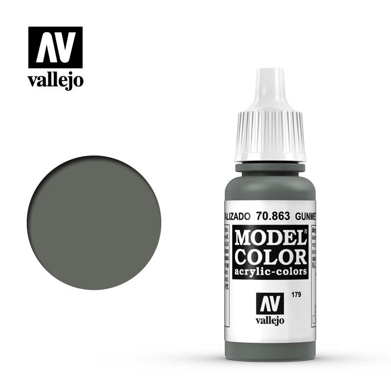 Vallejo Model Color 70863 Gunmetal Grey Acrylic Paint