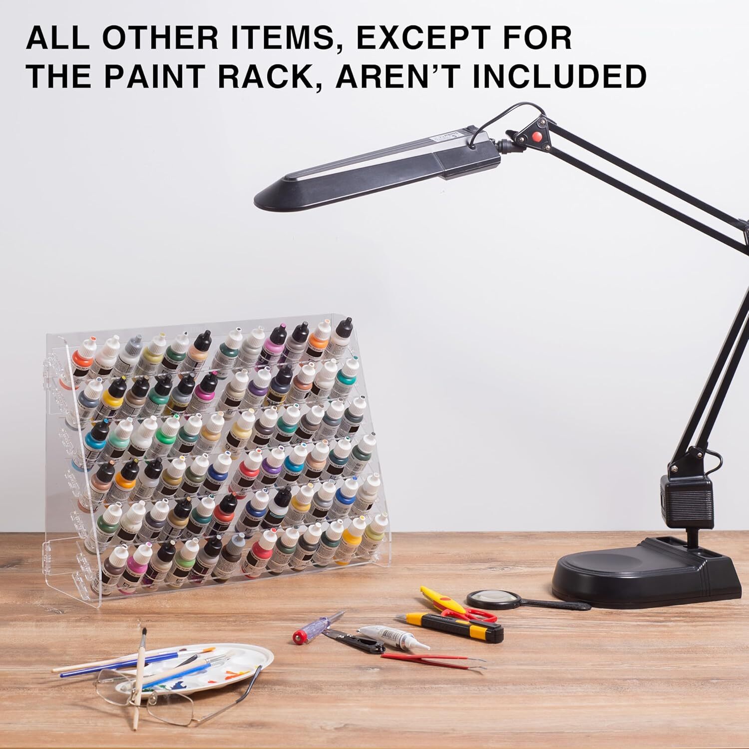 Acrylic Paint Rack Organizer with 60 Holes Suitable for Citadel Paints and Other