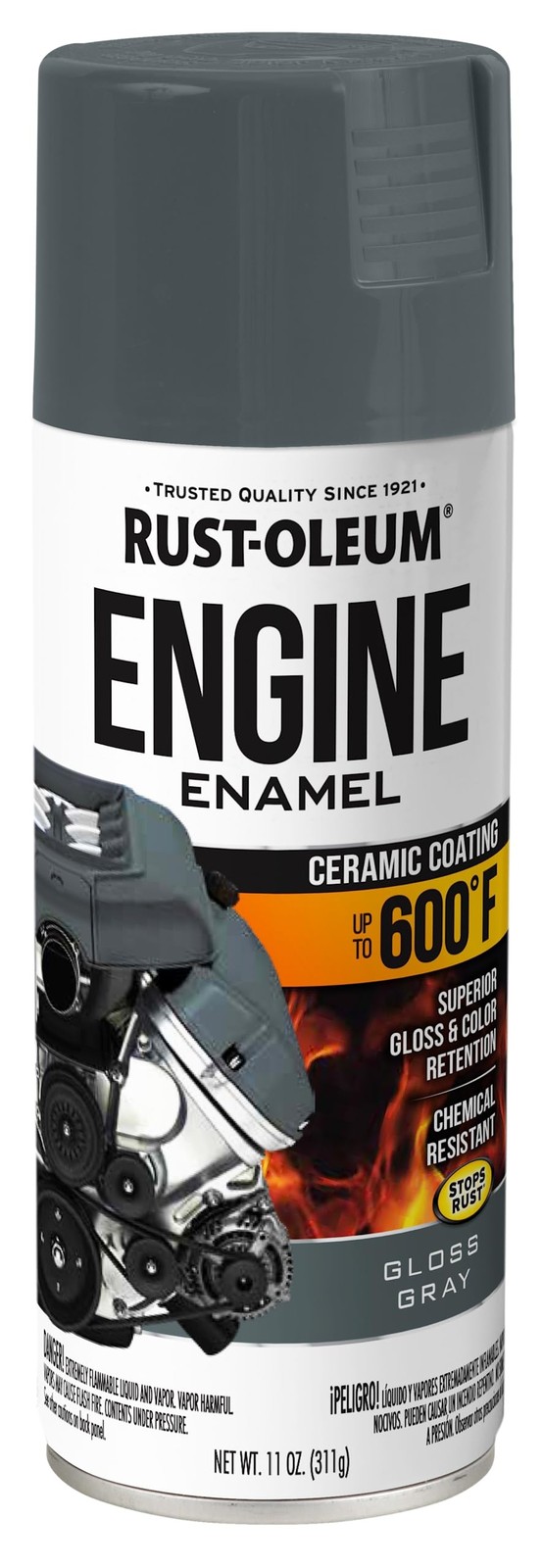Rust-Oleum 366435 Engine Enamel Spray Paint, 11 Ounce (Pack of 1), Gloss Gray
