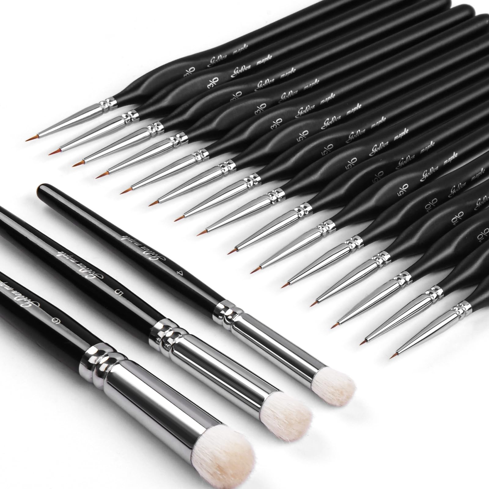 Model Paint Brushes Dry Brush 18 PCS Large Set Miniature Detail 3/0 5/0 10/0
