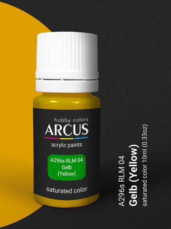 Arcus A296 Acrylic paint RLM 04 Gelb saturated color