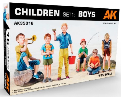 1/35 Children Set 1 Boys (6) (Plastic Kit)