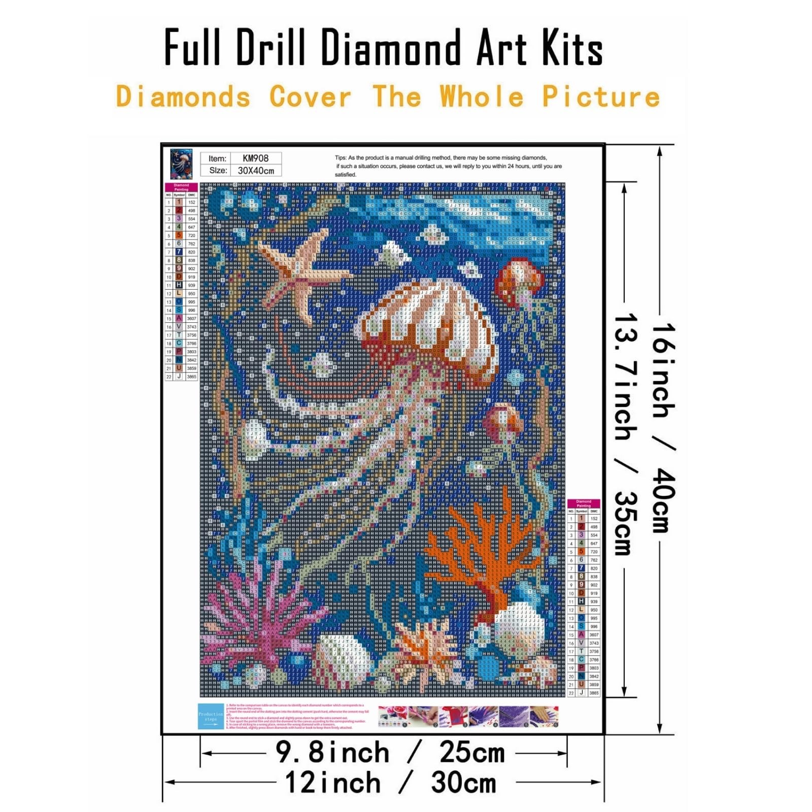 CHWGLFGG 5D Diamond Art Kits for Adults Beginners, Deep 12×16 inches, KM908-1