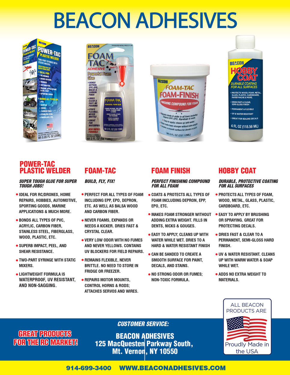 FOAM-TAC GLUE MINI 3-PACK 5ml tube *Fast*Clear*Flexible*FOAM SAFE*Waterproof*