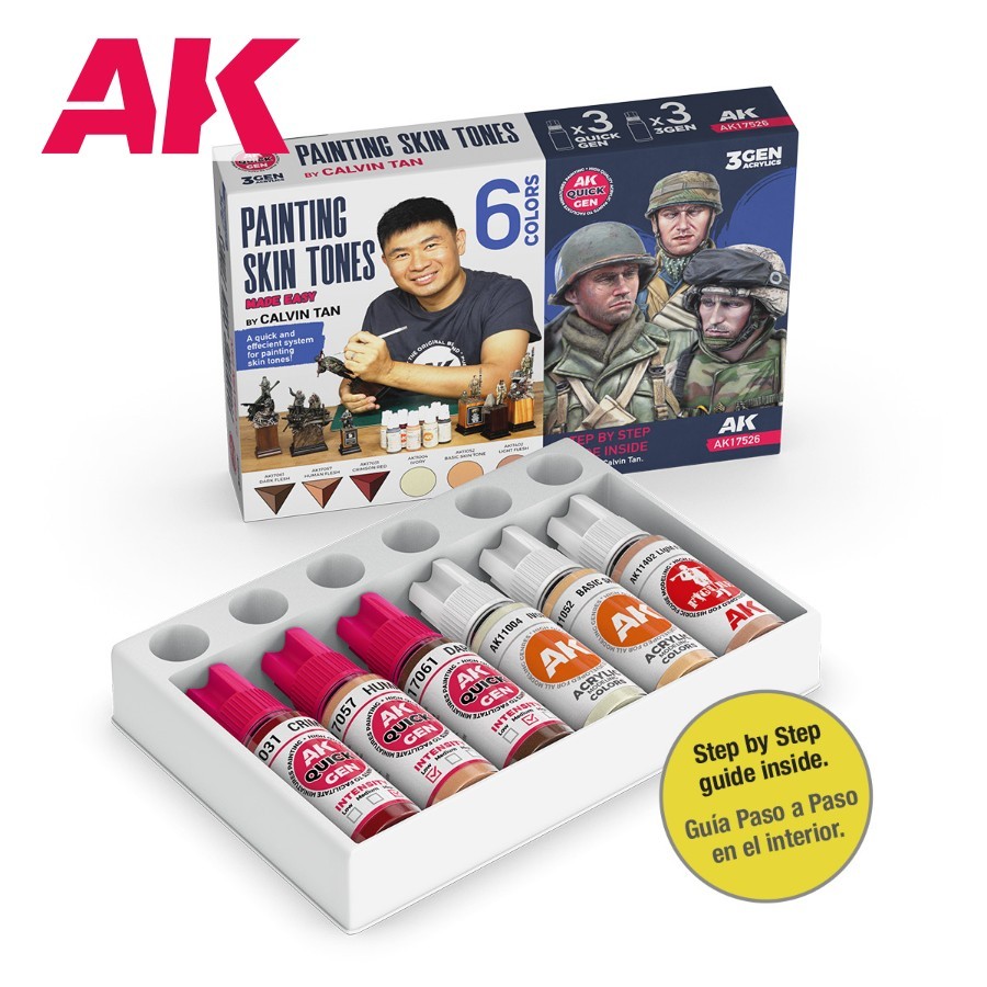 AK : Painting Skin Tones by Calvin Tan – Acrylic Model Color – Paint Set