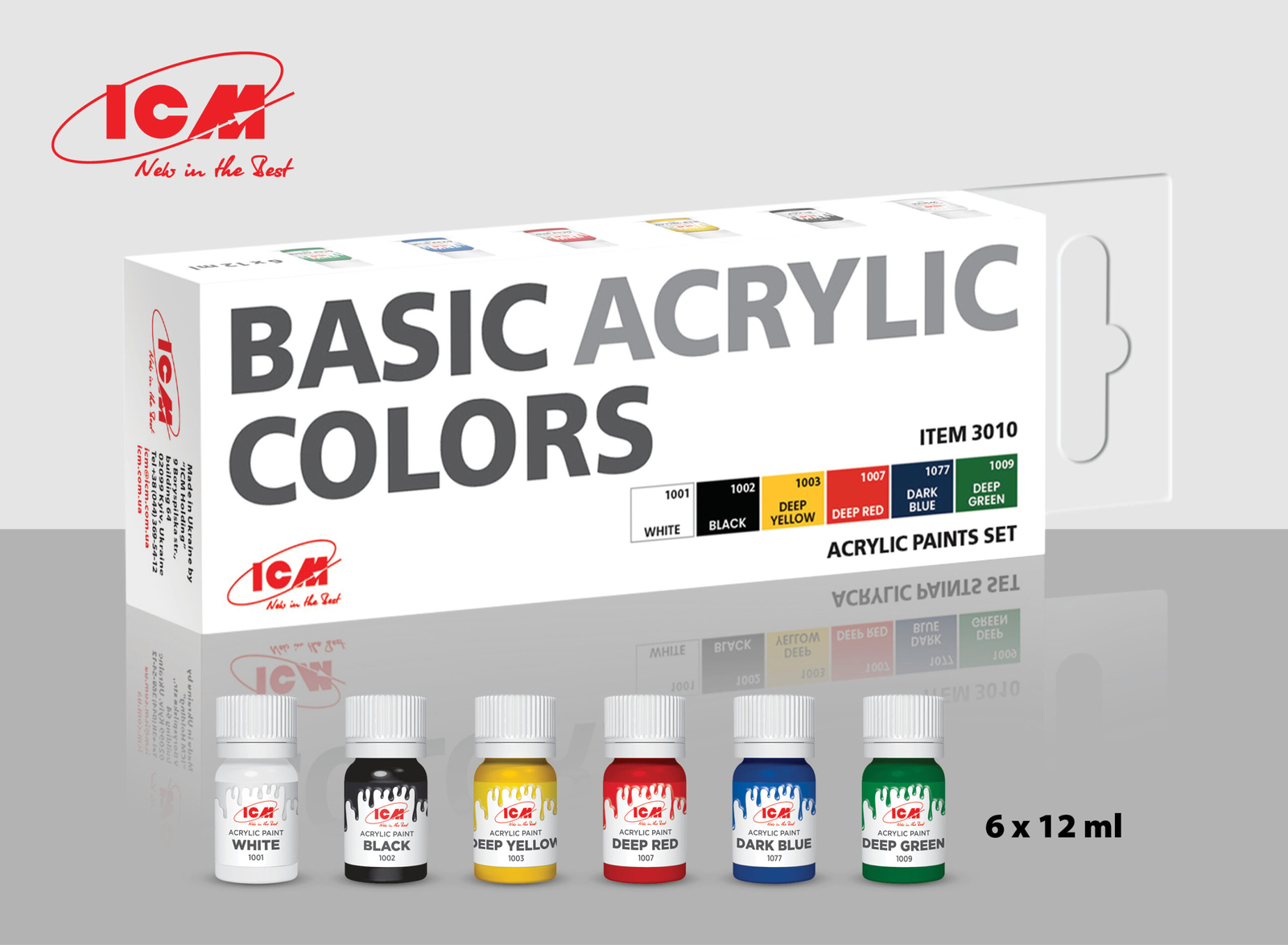 ICM 3010 – Acrylic paint set Basic acrylic colors