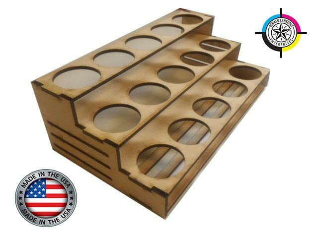 Wood Econoline Paint Bottle Rack Organizer for AK / Tamiya 10ml / Craft paints (