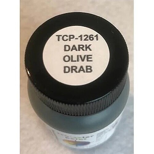 Tru-Color Dark Olive Drab 1oz – Hobby and Model Solvent Paint – #1261