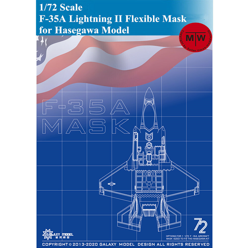 Galaxy D72003 1/72 F-35A Lightning II Flexible Mask for Hasegawa 01572 Model